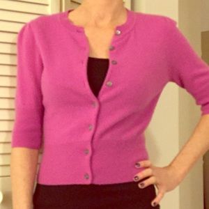 100% cashmere pink crop sweater